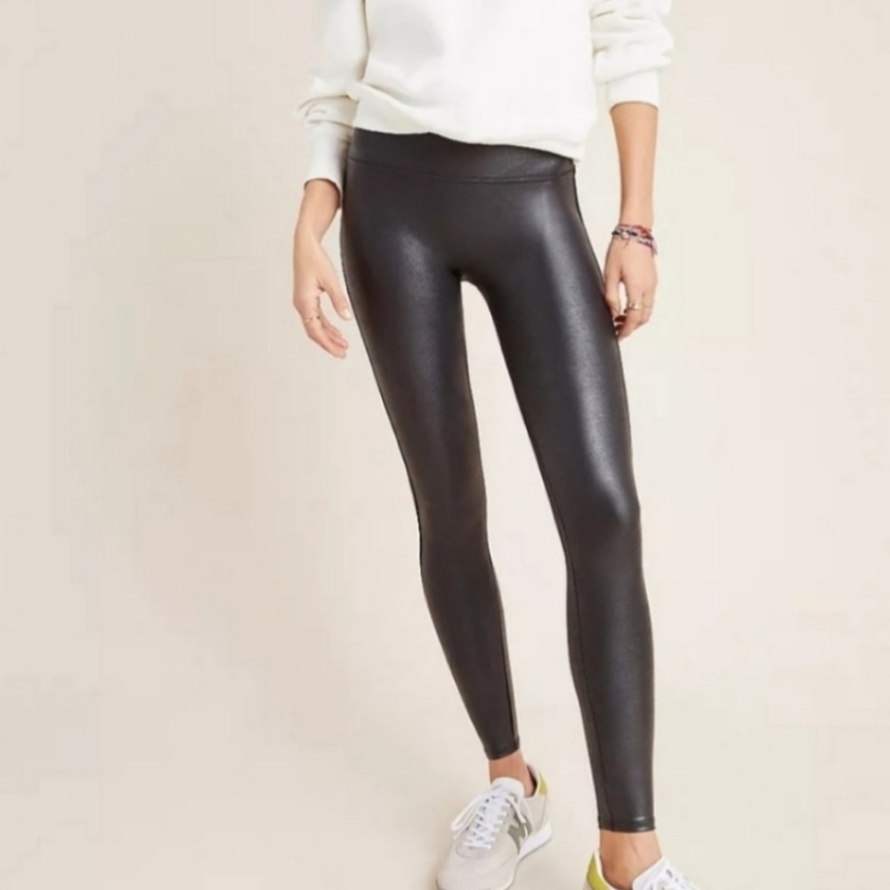 SPANX black faux leather leggings